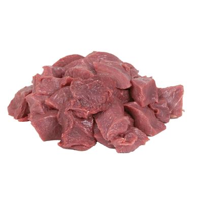 Libové kostky hovězí ořech 5 x 5 cm volně ložené chlaz. váž. cca 8 kg vlastní výroba