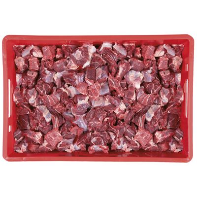 Hovězí kostky z kližky 5 x 5 cm volně ložené chlaz. váž. cca 8 kg vlastní výroba