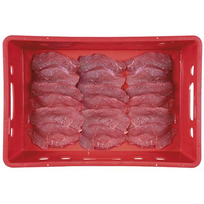 Hovězí ořech naklepané plátky chlaz. 50 x 150 g vlastní výroba