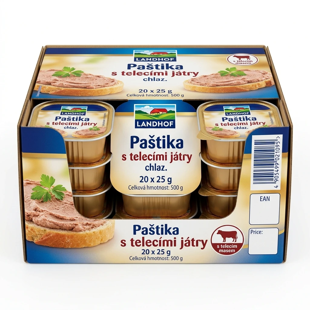 LANDHOF Paštika s telecími játry chlaz. 20 x 25 g