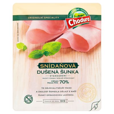 Chodura Šunka snídaňová standard plátky chlaz. 100 g