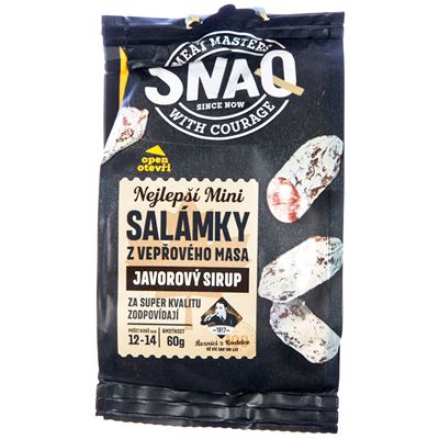 KOSTELECKÉ UZENINY Snaq Salámek mini javorový sirup chlaz. 60 g