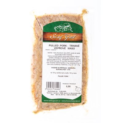 SELSKÝ GRUNT Trhané maso vepřové Sous-vide chlaz. 500 g