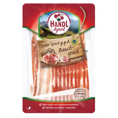 HANDL TYROL Bauchspeck Tyrolský špek sušený bok plátky chlaz. 80 g