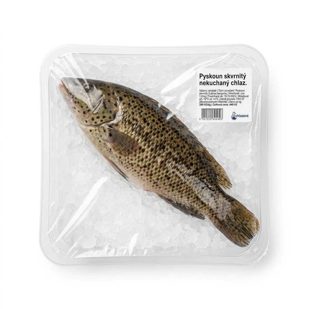 Pyskoun skvrnitý nekuchaný chlaz. váž. cca 0,5 - 3 kg+