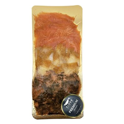 Uzený halibut/uzený losos/marinovaný losos chlaz. 500 g