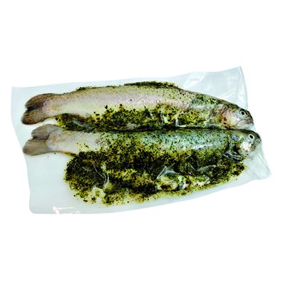 Pstruh kuchaný bylinková marináda chlaz. váž. cca 600 g (2 ks)