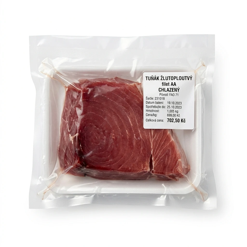 Tuňák žlutoploutvý filet AA chlaz. 1 ks