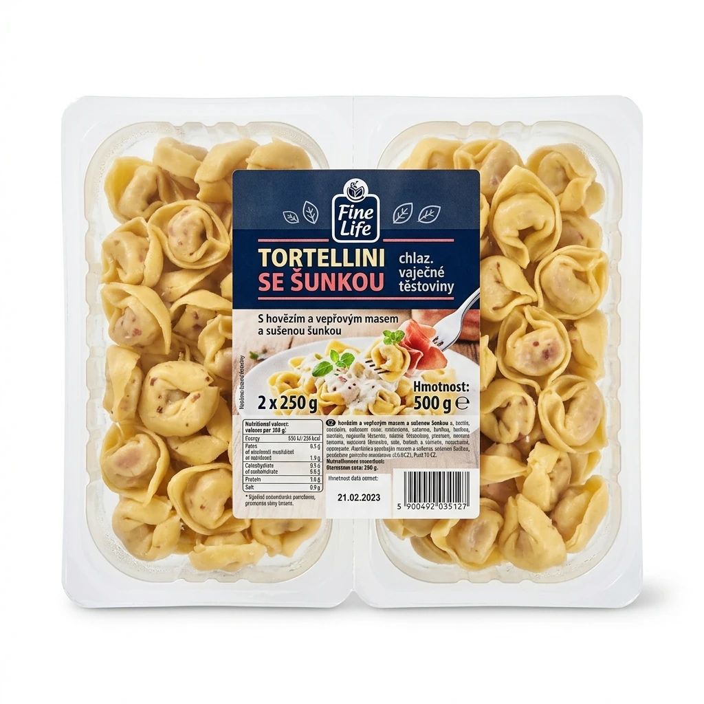 Fine Life Tortellini se šunkou chlaz. 2 x 250 g