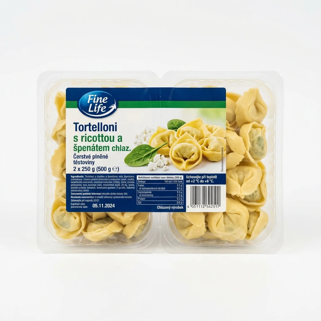 Fine Life Tortelloni s ricottou a špenátem chlaz. 2 x 250 g