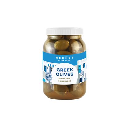 HERMES Olivy zelené s mandlí (pevný podíl 600 g) chlaz. 950 g