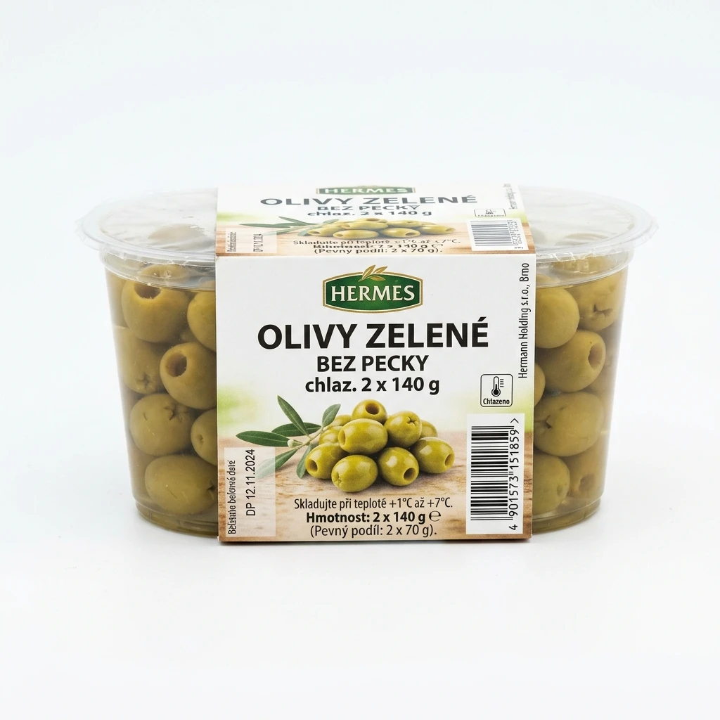 Hermes Olivy zelené bez pecky chlaz. 2 x 140 g