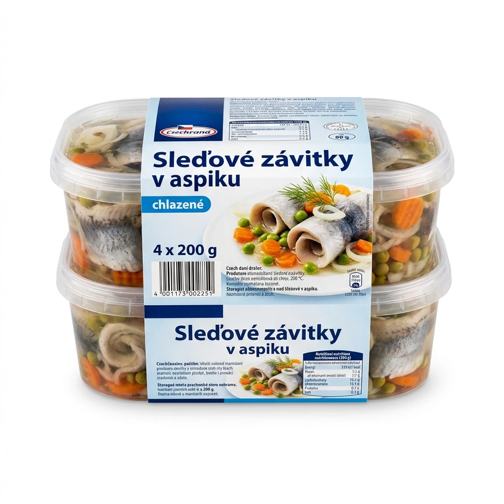 Sleďové závitky v aspiku chlaz. 4 x 200 g