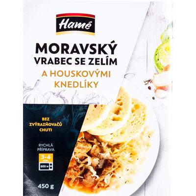 Hamé Moravský vrabec se zelím a houskovým knedlíkem chlaz. 450 g