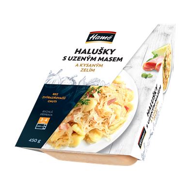 Hamé Halušky s uzeným masem a kyselým zelím chlaz. 450 g
