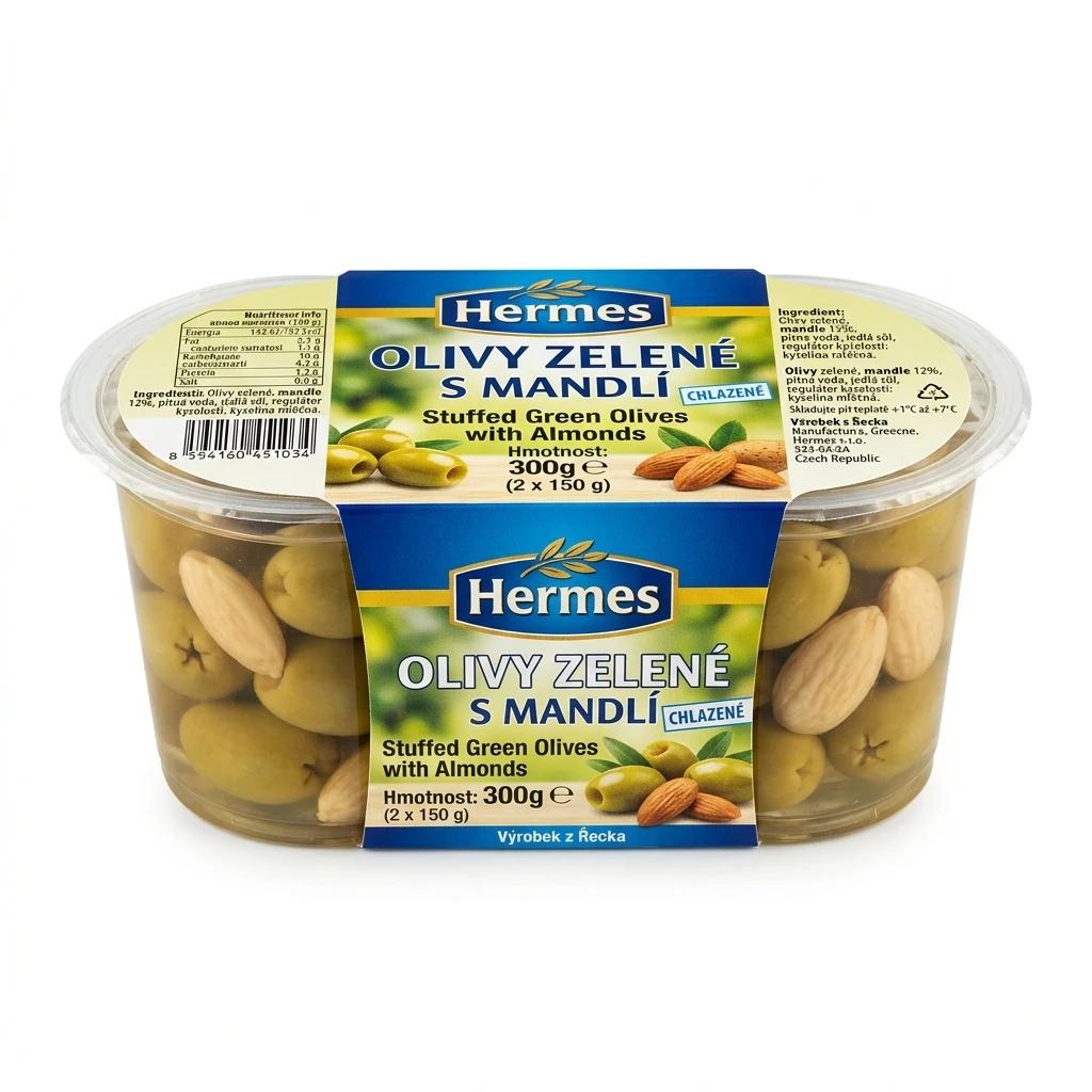 Hermes Olivy zelené s mandlí chlaz. 2 x 150 g