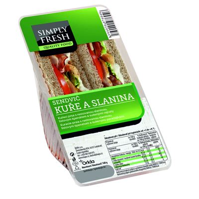 SIMPLY FRESH Sandwich kuře a slanina chlaz. 168 g