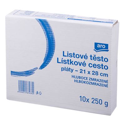aro Těsto listové pláty 21 x 28 cm mraž. 10 x 250 g