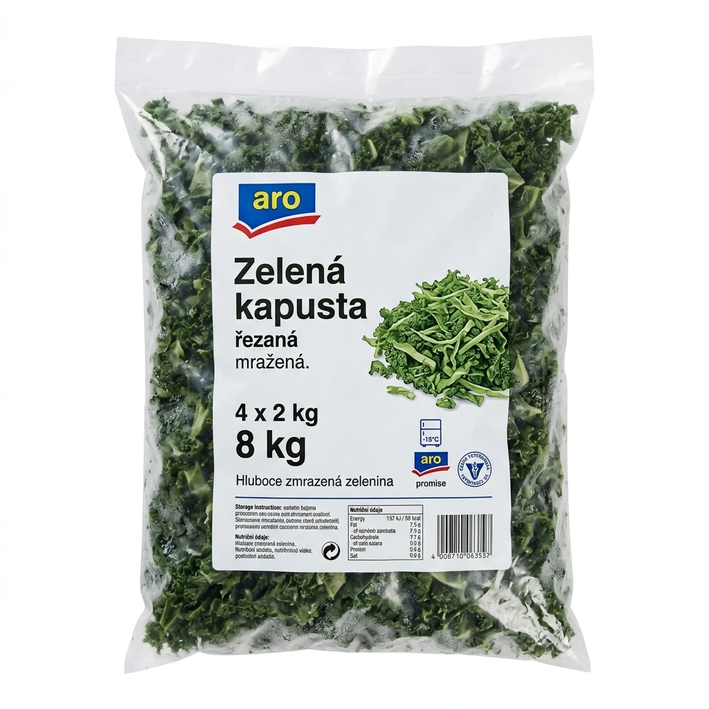 aro Zelená kapusta řezaná mraž. 4 x 2 kg