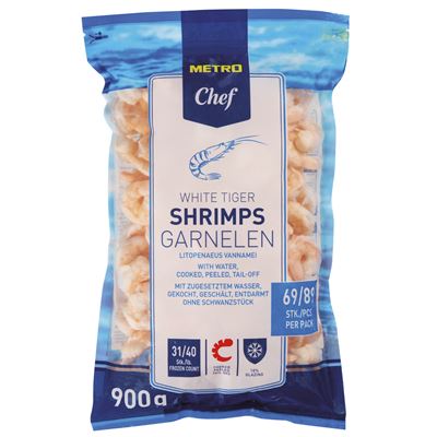 METRO Chef Krevety C VN loupané bez střívka 31/40 mraž. 900 g