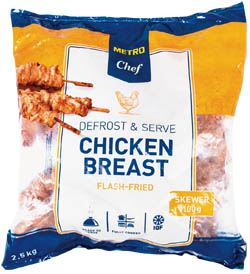 METRO Chef Smažená Kuřecí prsa špíz (100 g/ks) mraž. 2,5 kg
