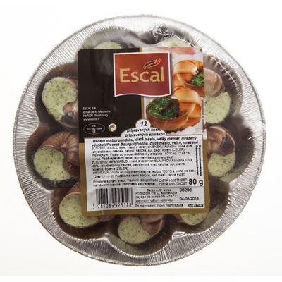 Šneci s česnekovým máslem mraž. 80 g(12 ks)