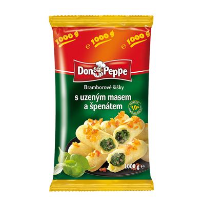DON PEPPE Bramborové šišky špenát a uzené maso mraž. 1 kg