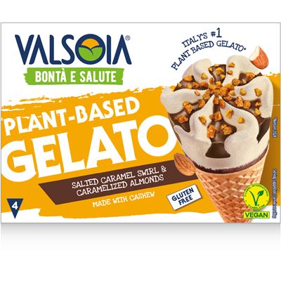 VALSOIA Kornouty kešu slaný karamel mraž. 4 x 120 ml
