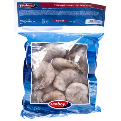 Krevety VN bez hlavy s pancířem 8/12 mraž. 800 g