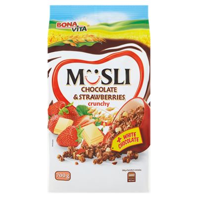 BONAVITA Müsli jahoda+bílá čokoláda 700 g