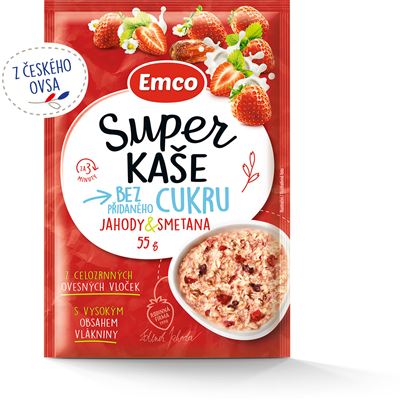 Emco Super kaše jahoda/smetana 55 g