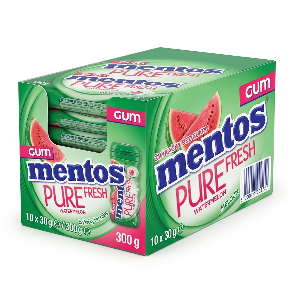 mentos Gum Pure Fresh Watermelon/meloun žvýkačky 10 x 30 g