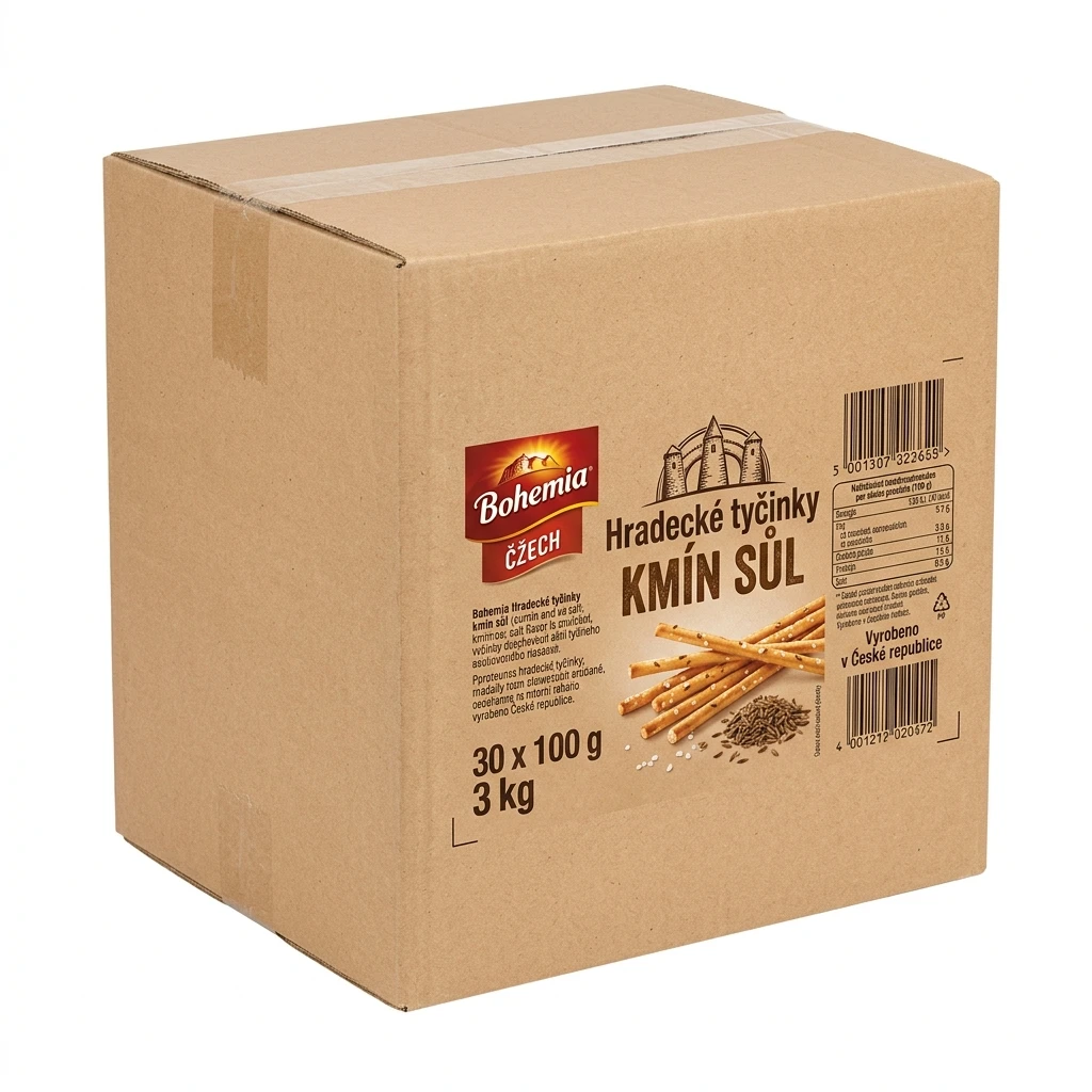 Bohemia Hradecké tyčinky kmín sůl 30 x 100 g