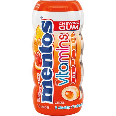 mentos Chewing Gum Vitamins Citrus bez cukru s vitamíny 10 x 26 g