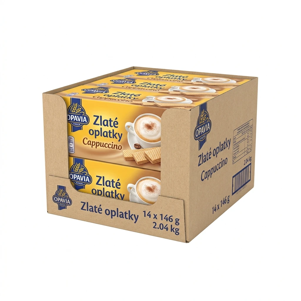 OPAVIA Zlaté oplatky Cappuccino 14 x 146 g