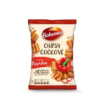 Bohemia Chipsy čočkové s příchutí paprika 10 x 65 g