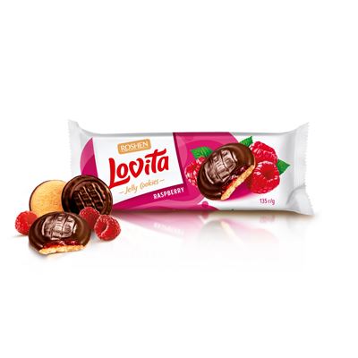 ROSHEN Lovita Čokopiškot malina 135 g