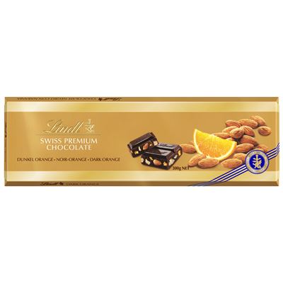 Lindt Čokoláda hořká mandle pomeranč 300 g