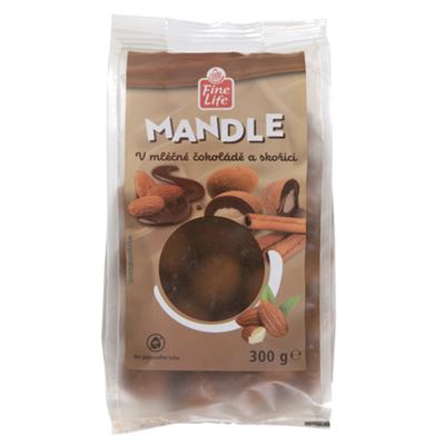 Fine Life Mandle v mléčné čokoládě+skořice 300 g