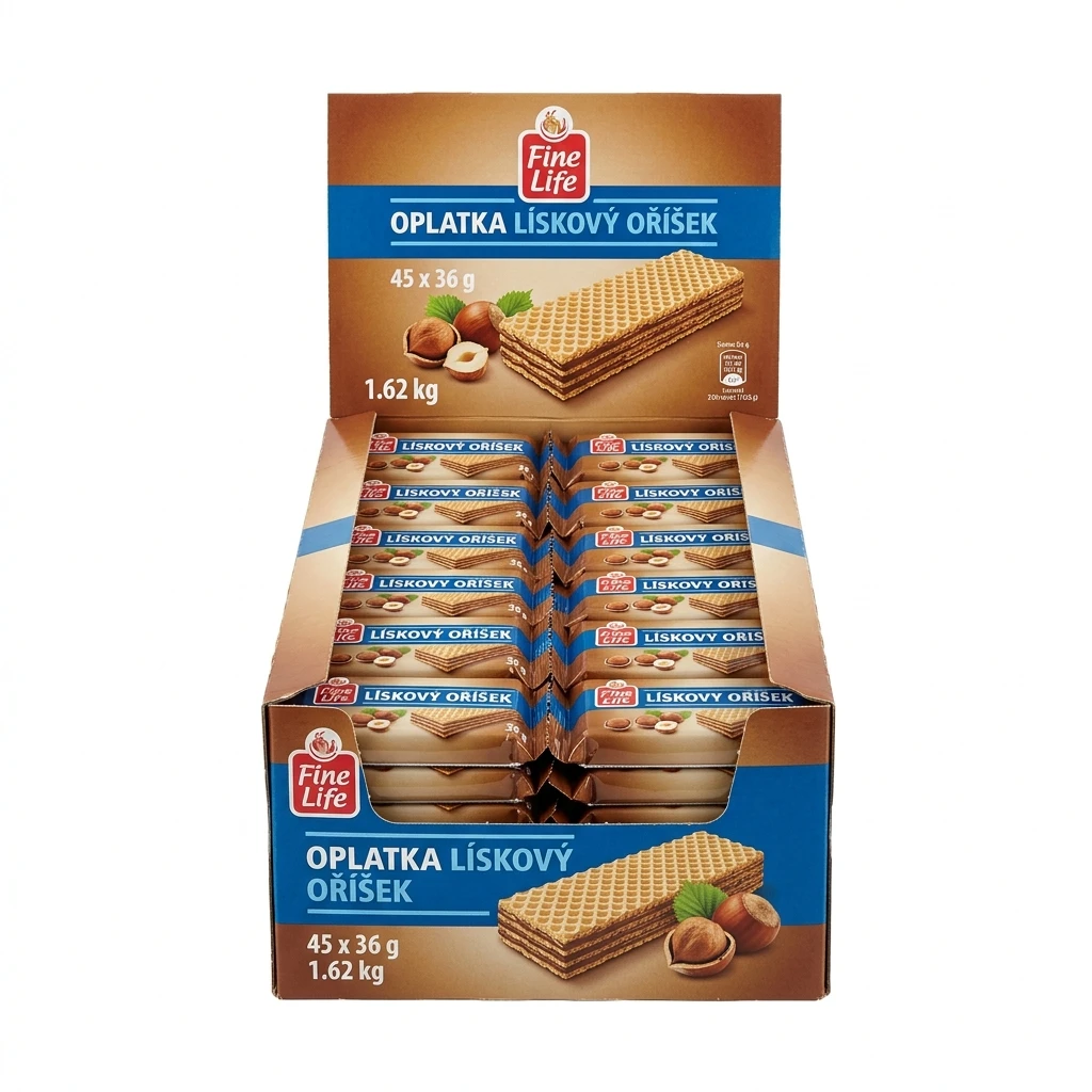 Fine Life Oplatka lískový oříšek 45 x 36 g
