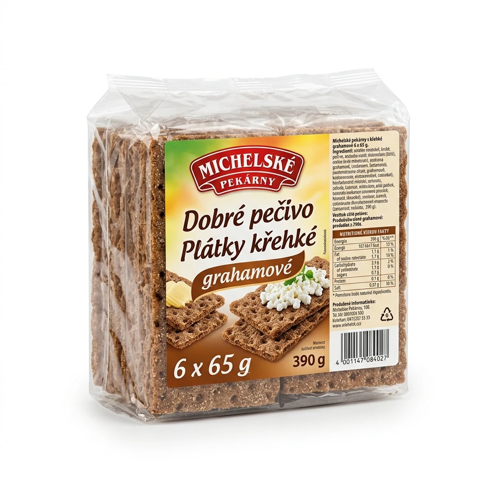 MICHELSKÉ PEKÁRNY Dobré pečivo Plátky křehké grahamové 6 x 65 g