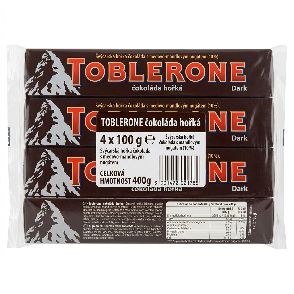 Toblerone čokoláda hořká 4 x 100 g