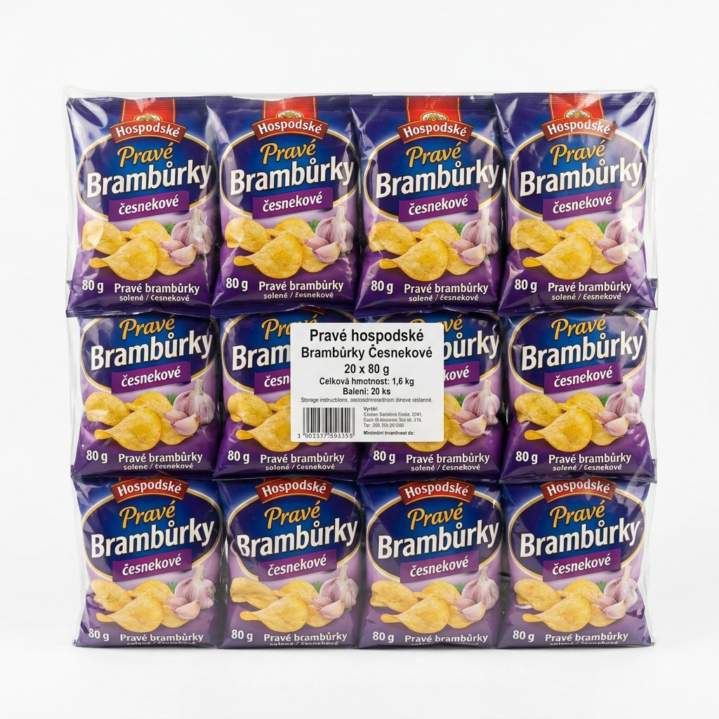 Pravé hospodské Brambůrky česnekové 20 x 80 g