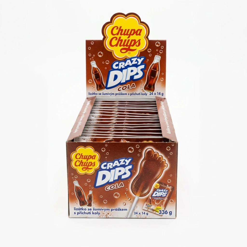 Chupa Chups Crazy Dips Cola lízátko 24 x 14 g