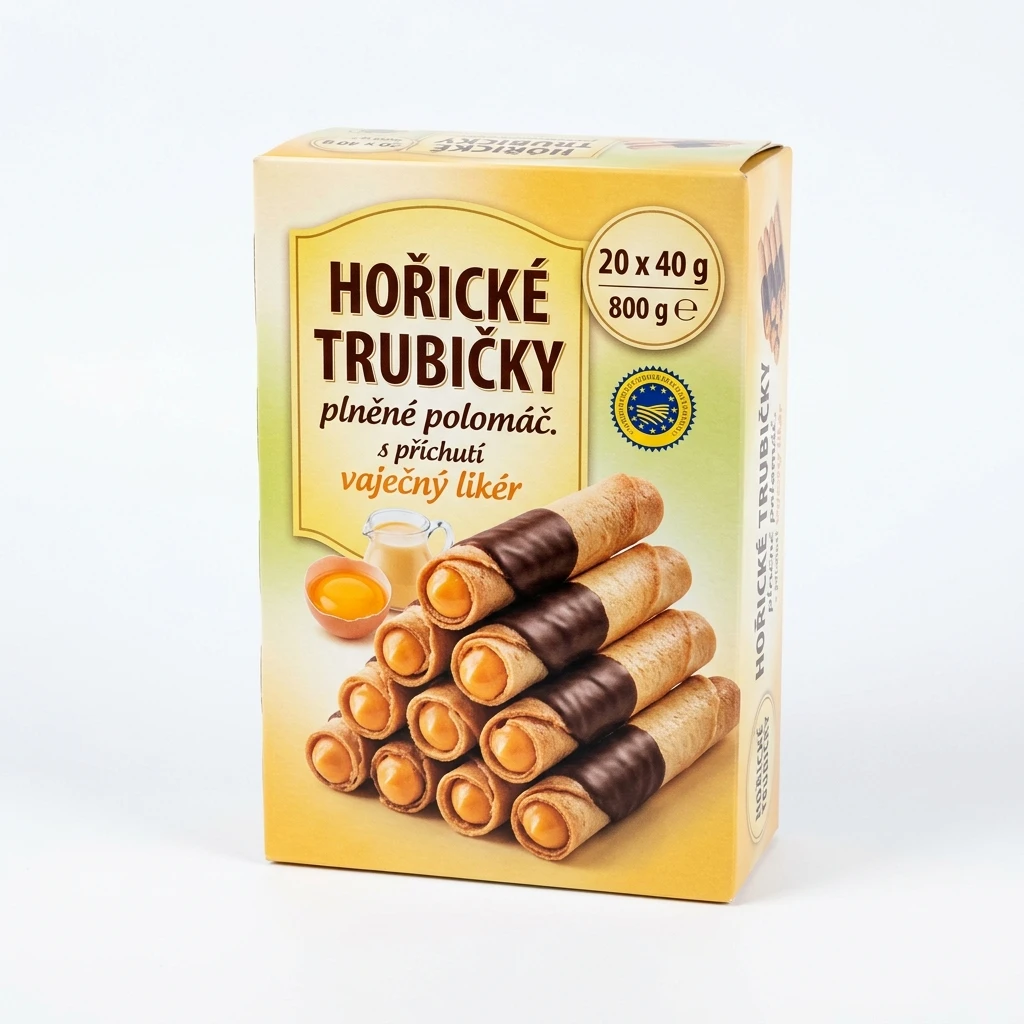 Hořické trubičky plněné polomáč. s příchutí vaječný likér 20 x 40 g