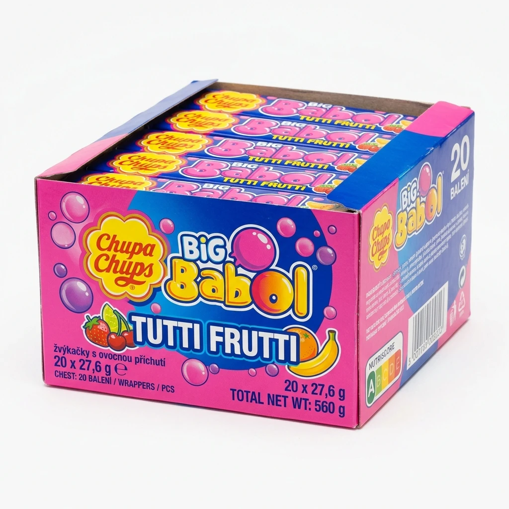 Chupa Chups Big Babol Tutti Frutti žvýkačky 20 x 27,6 g