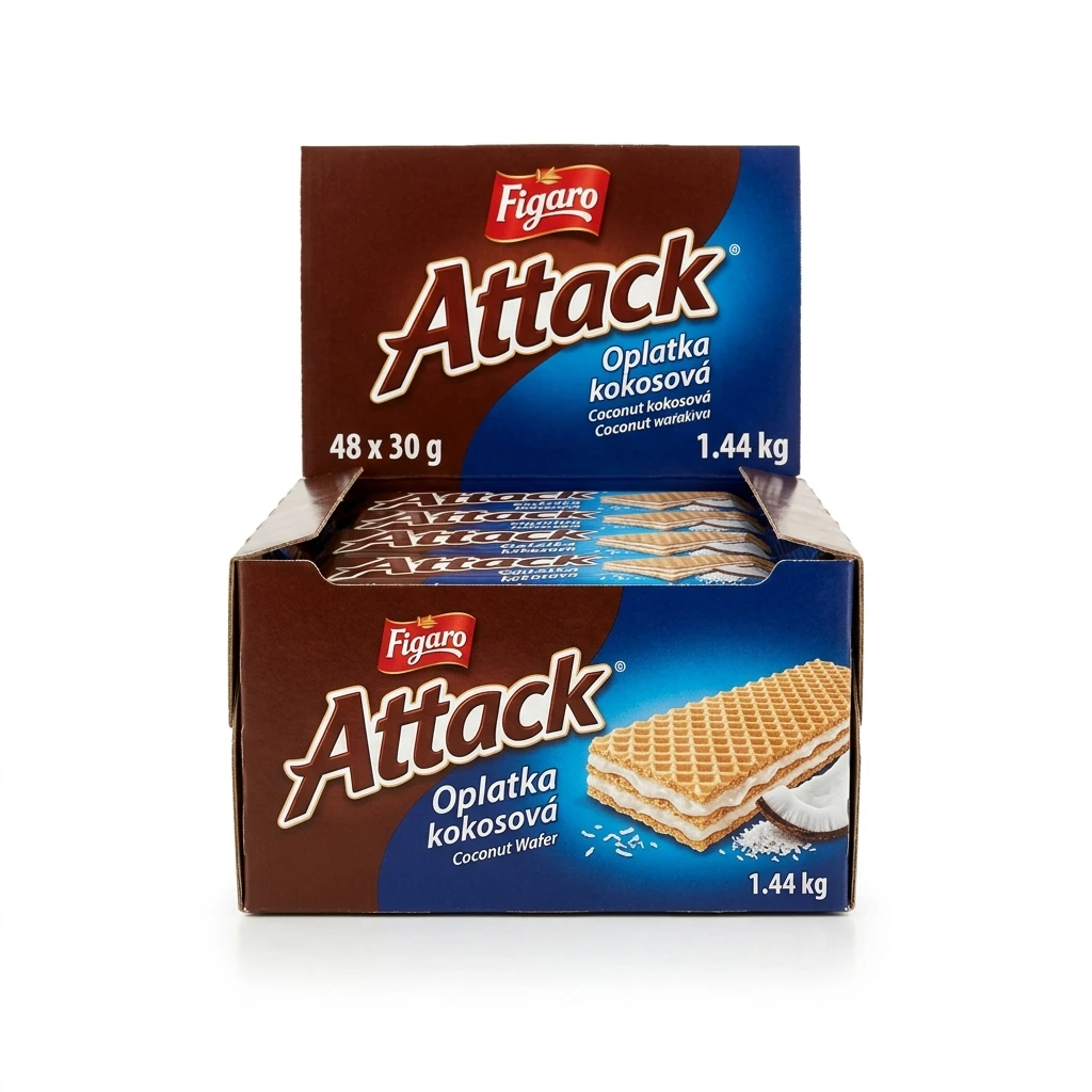 Figaro Attack Oplatka kokosová 48 x 30 g