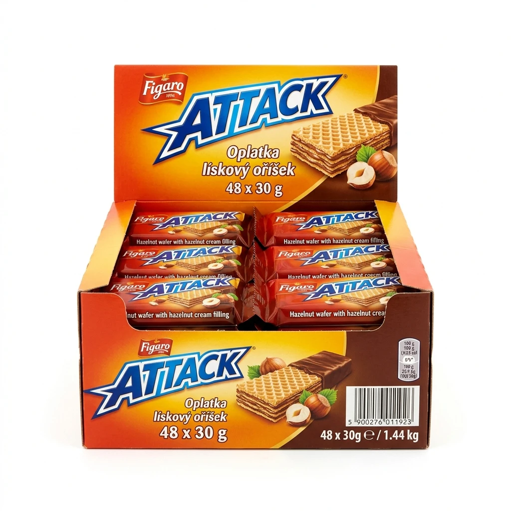 Figaro Attack Oplatka lískový oříšek 48 x 30 g