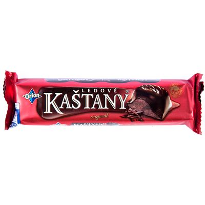 Orion Ledové kaštany Tyčinka v extra hořké čokoládě s náplní 48 x 45 g