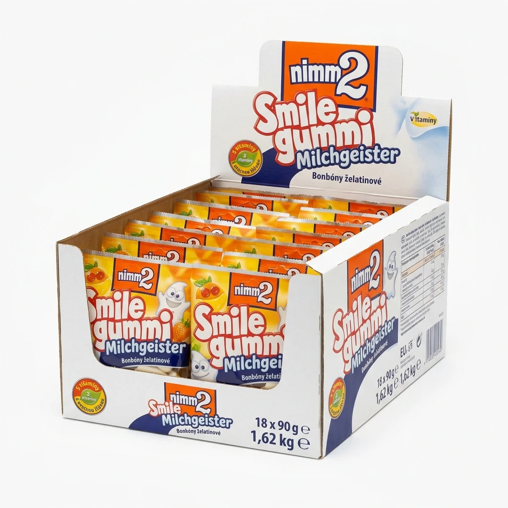nimm2 Smile Gummi Milk Ghosts Bonbóny želatinové 18 x 90 g